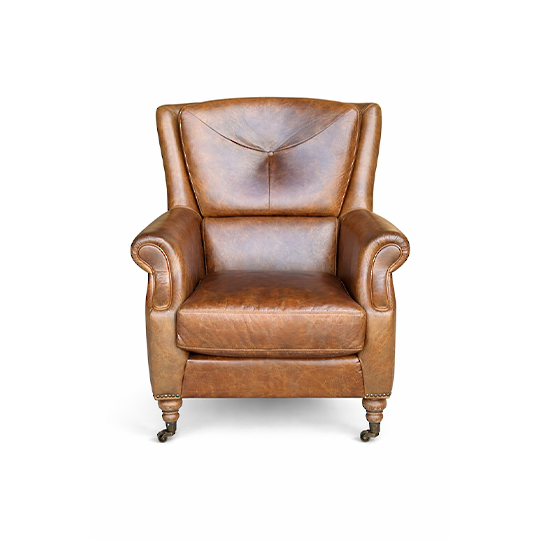 Springfield Aged Leather Chair  - Vintage Tan